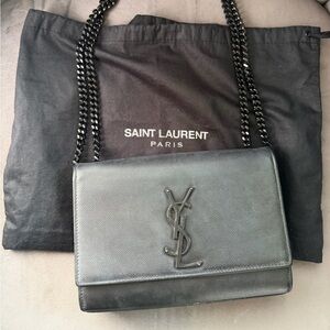 YSL Kate All Black Leather Small Chain Shoulder Bag